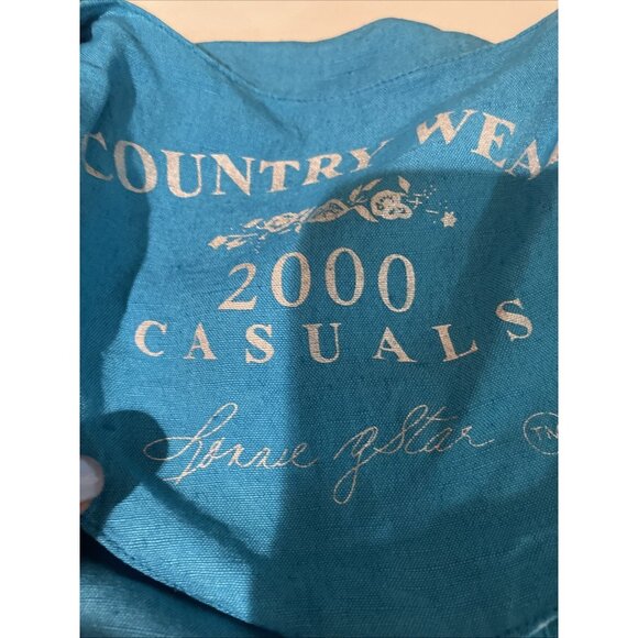 Vintage 90s Embellished Linen Blend Top Women's S Blue Sequins Fairy Artsy NOS - Picture 9 of 13